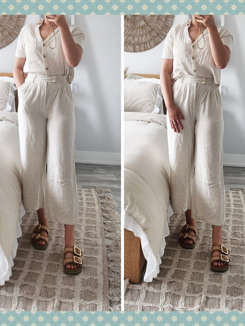 Stradivarius Linen Set (Cropped Top and Cropped Trousers)